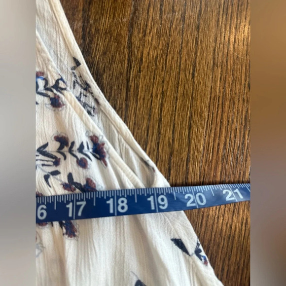 Free People Snap Out of It Swing dress white Blue Floral TunicTank X-Small 1278 - Picture 11 of 12